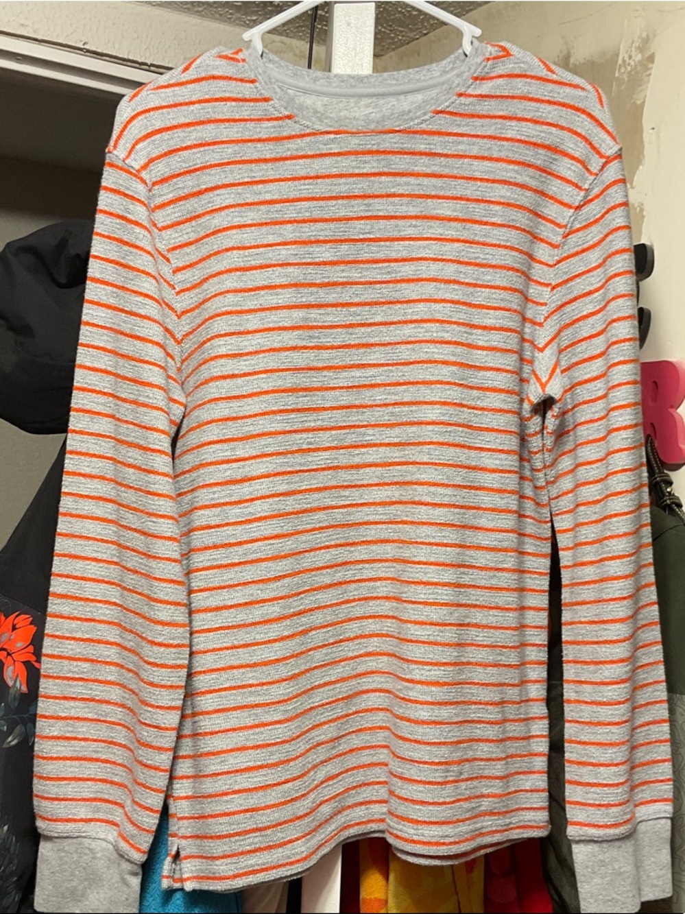 Goodfellow & Co Gray Tee with Orange Stripes